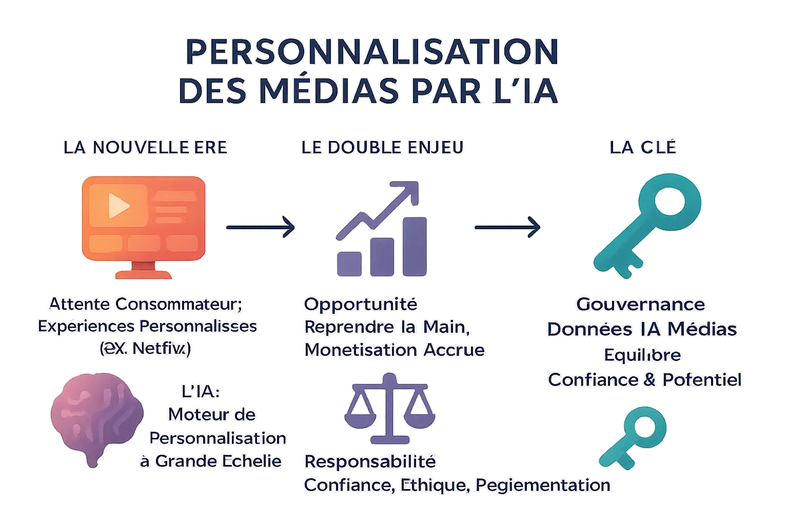 Illustration de la personnalisation des médias par l'IA