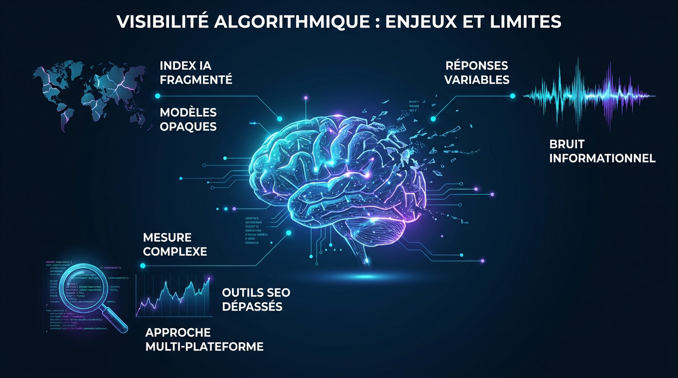 Analyse de la visibilité algorithmique et des limites du monitoring IA