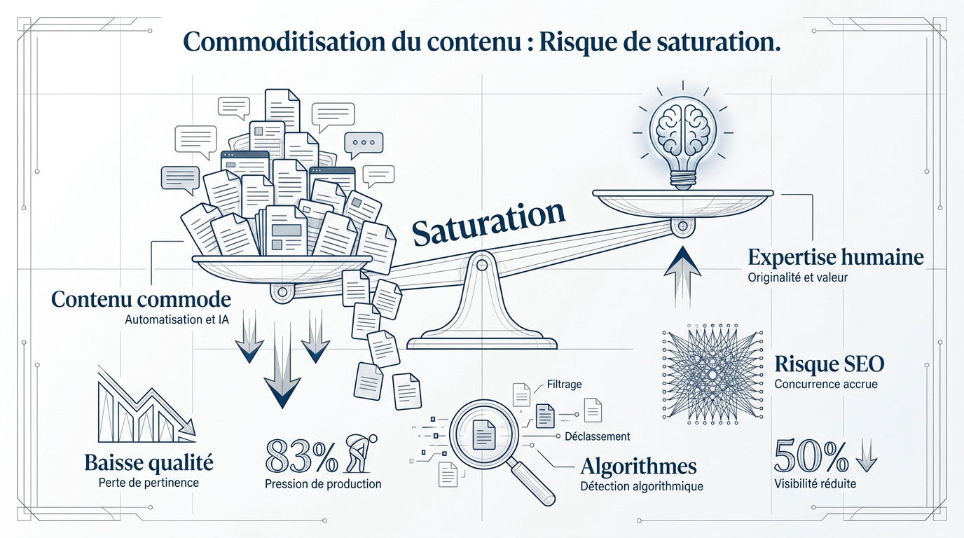 Analyse de la saturation du contenu web par l'intelligence artificielle et impact sur l'expertise