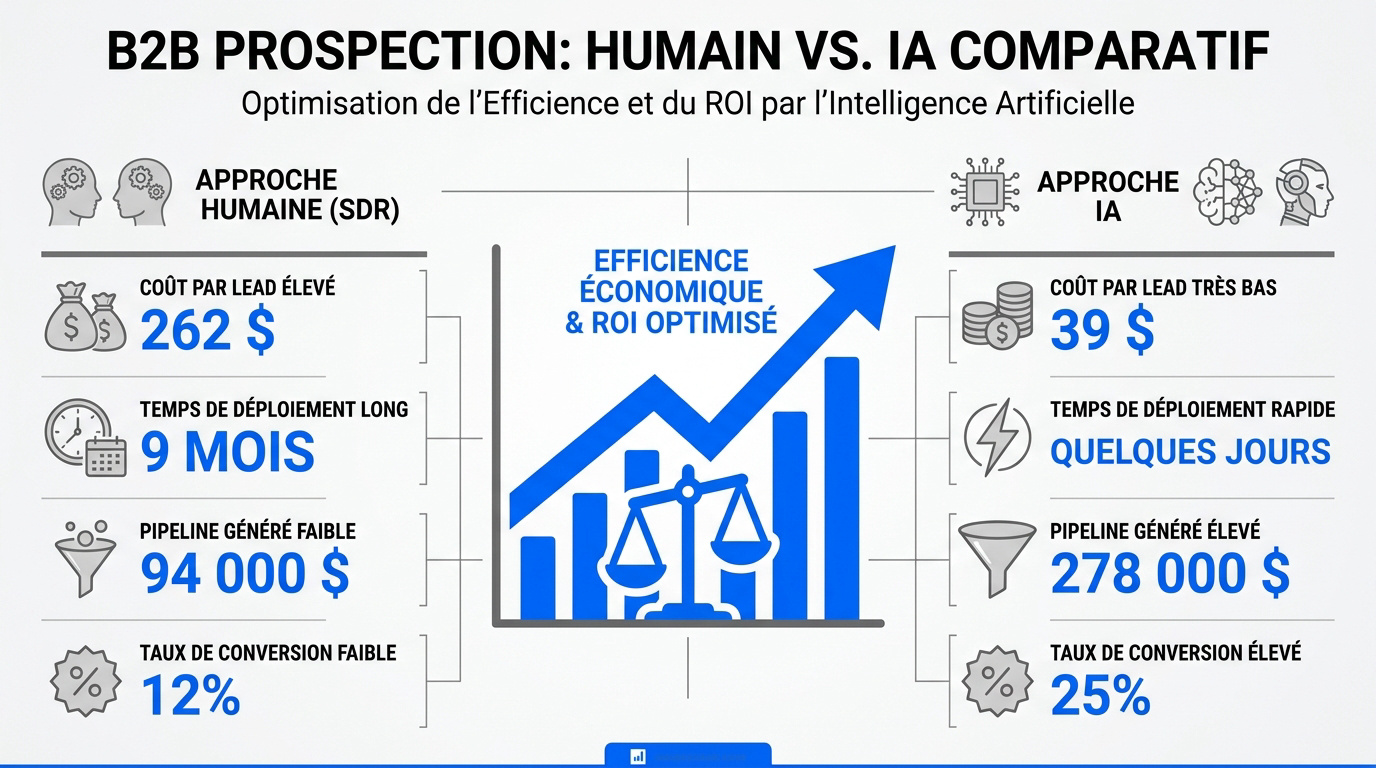 Comparatif entre la prospection B2B humaine et l'intelligence artificielle