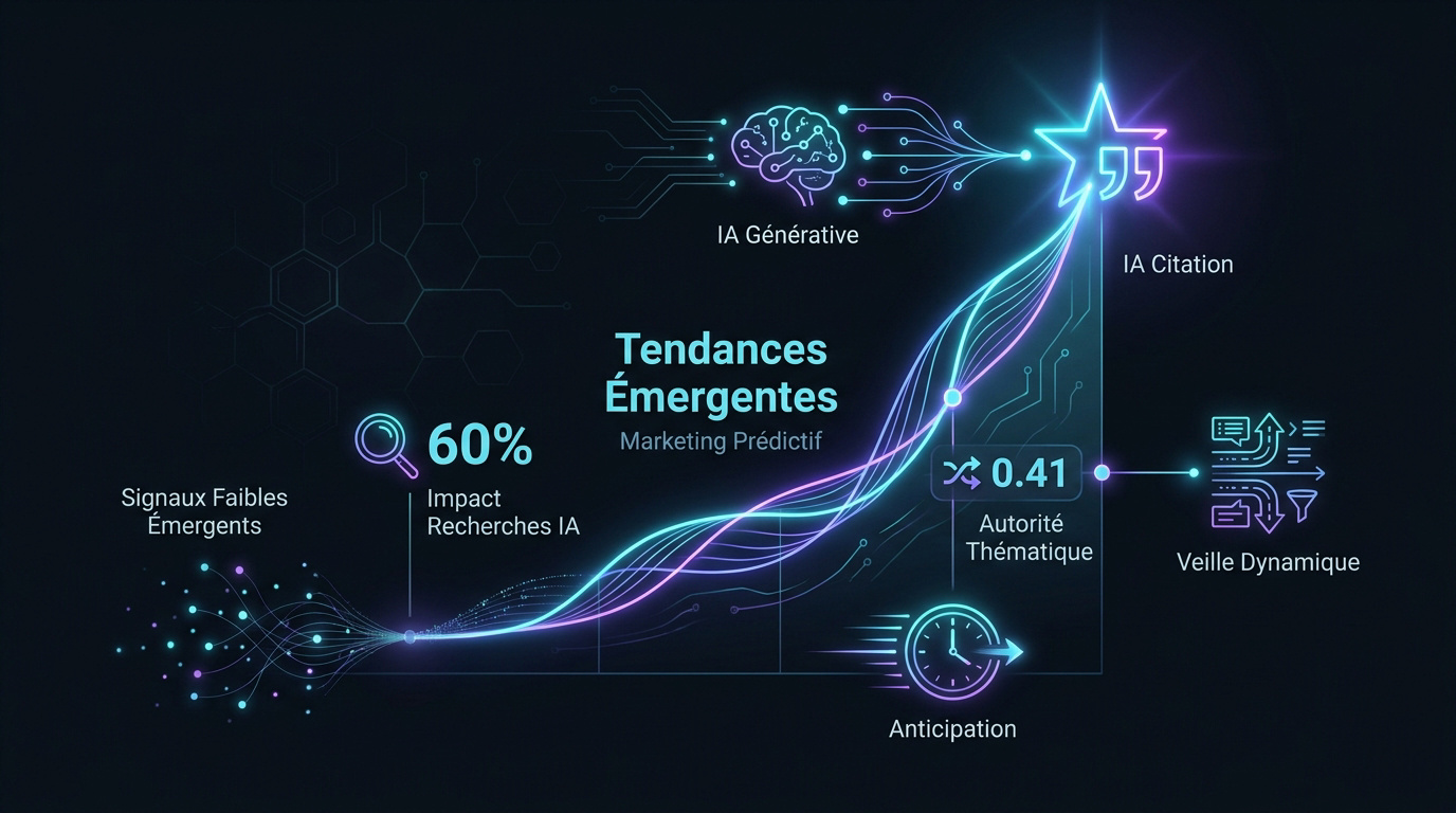 Graphique illustrant l'impact des signaux faibles sur les tendances IA émergentes