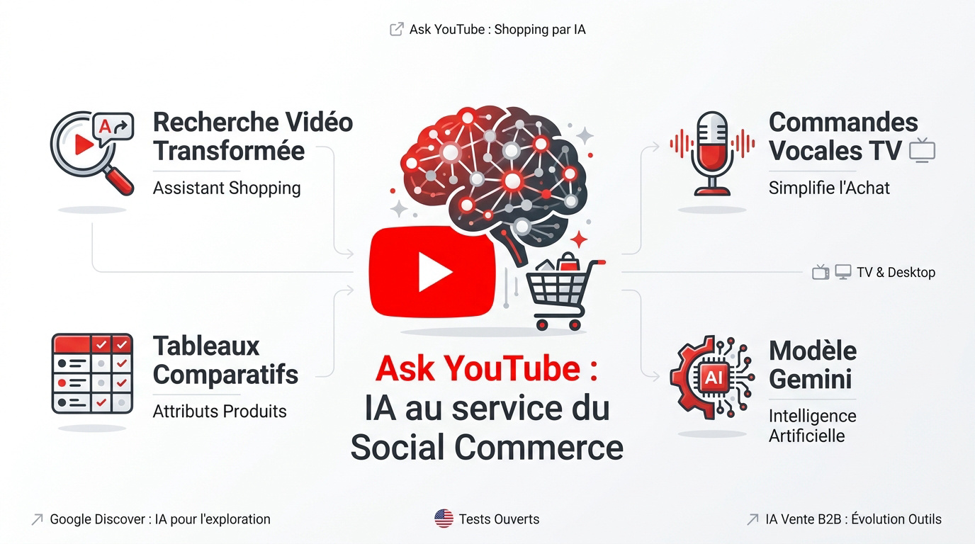 Interface Ask YouTube affichant un tableau comparatif de produits généré par IA