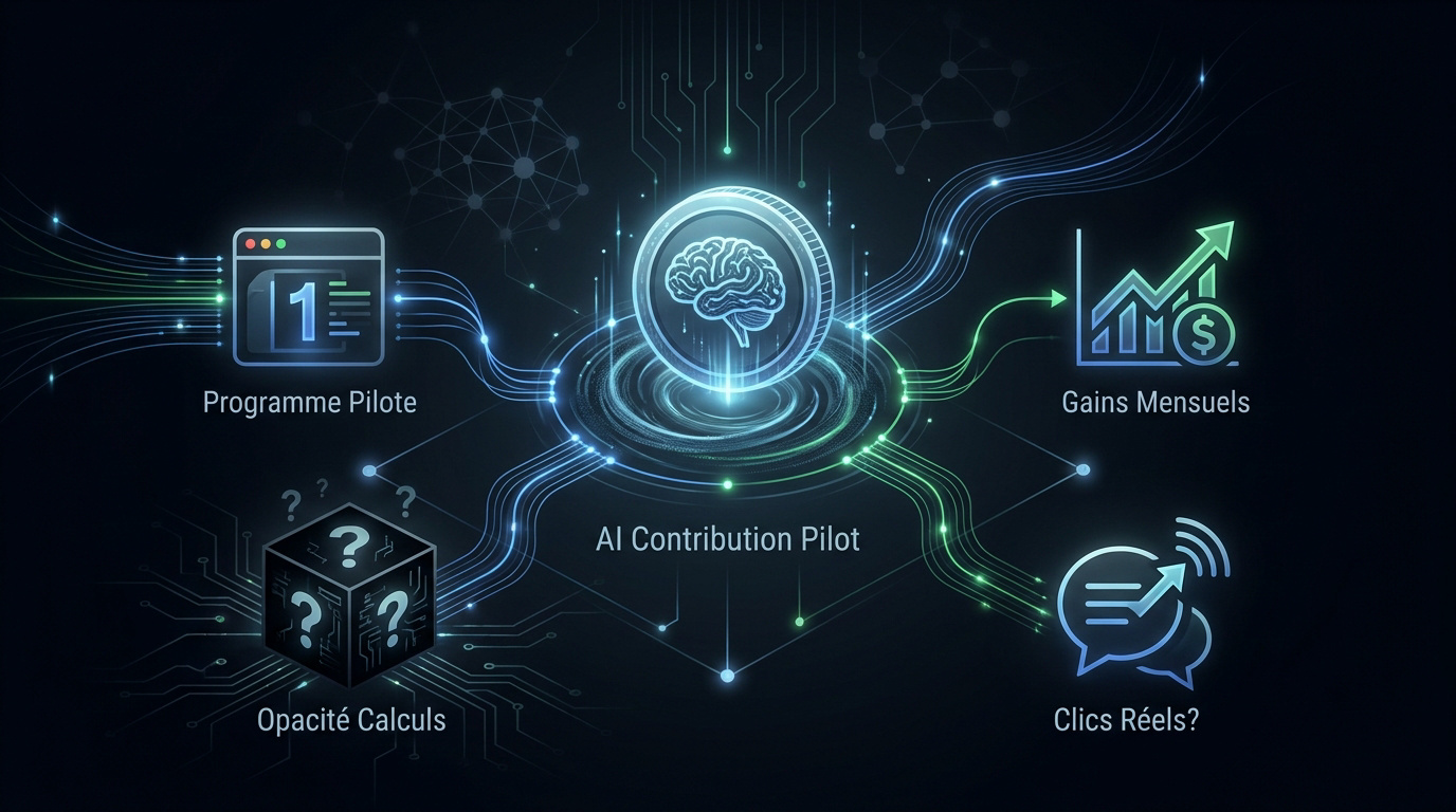 Interface de suivi de la rémunération Google AI pour les éditeurs de contenu
