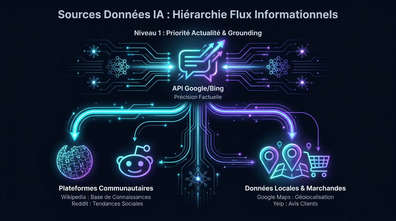 Schéma de la hiérarchie des sources de données pour l'intelligence artificielle