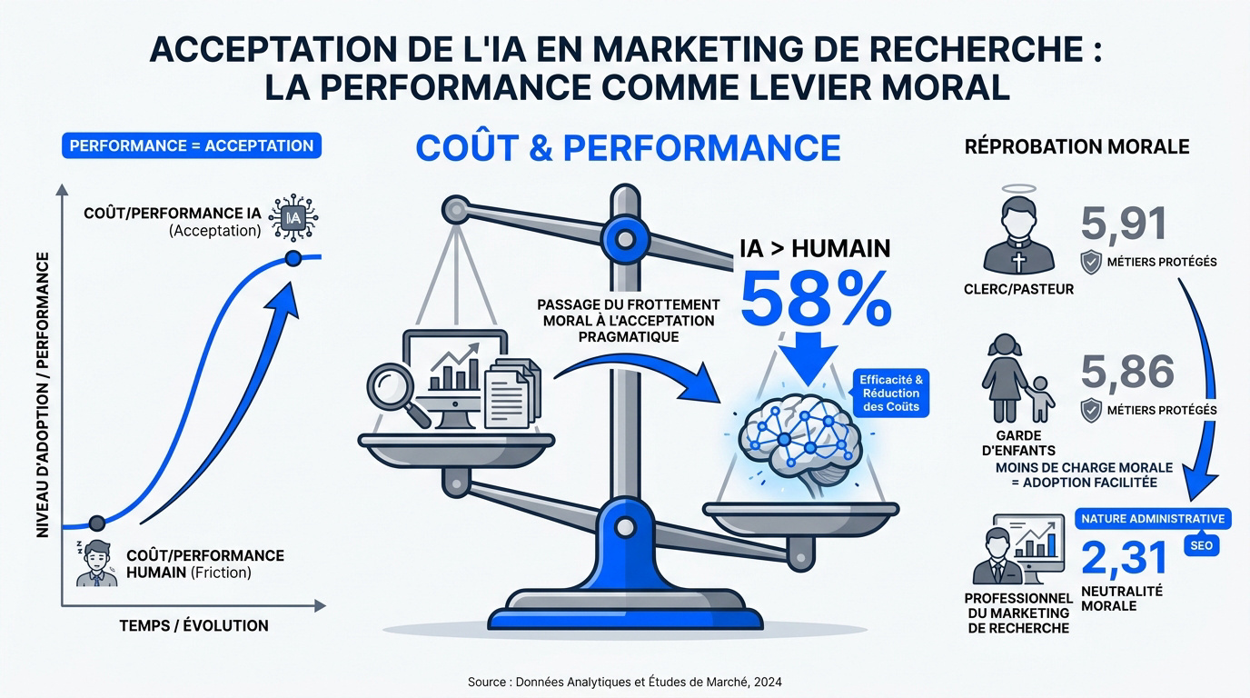 Graphique illustrant l'acceptation de l'IA en fonction de la performance et de la moralité